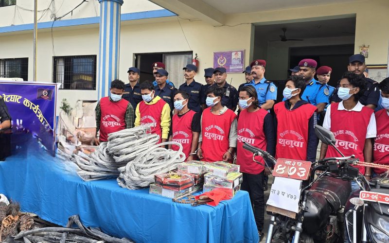 हेटौँडाका विभिन्न स्थानमा चोरी गर्ने ८ जना पक्राउ