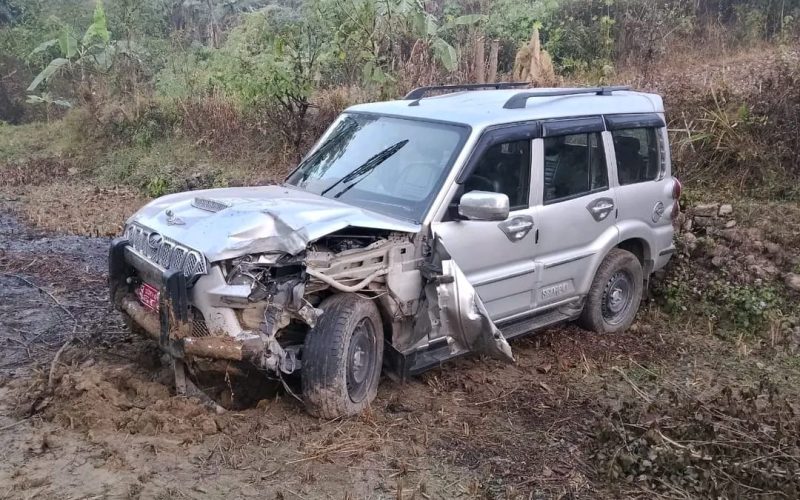 मनहरीमा स्करपियो दुर्घटना, ४ जना घाइते