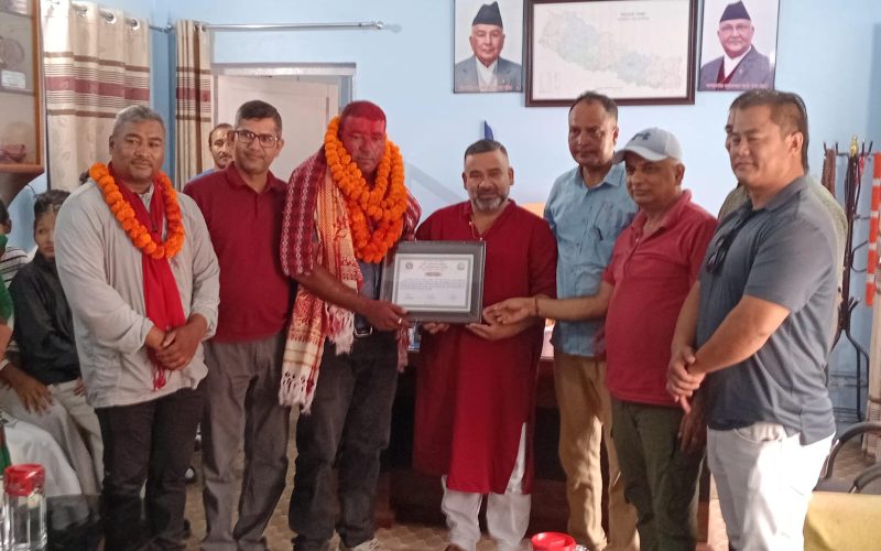 हेटौंडा उपमहानगरद्वारा खेलाडीलाई सम्मान