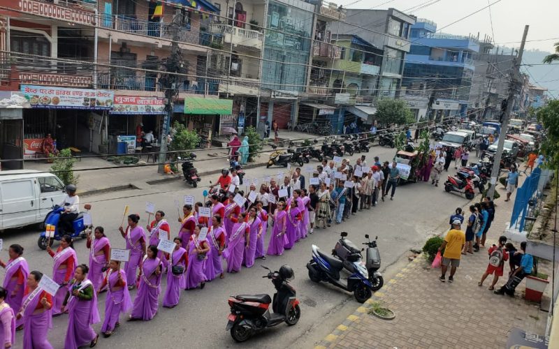 हेटौँडामा विश्व वातावरण दिवसमा झाँकीसहितको र्याली